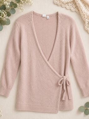 GAP Oversized Wrap Cardigan Blush Pink Balletcore Sweater Small
